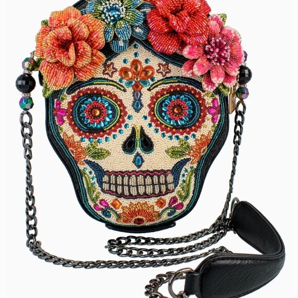 Mary Frances Handbag - Bella Noche Sugar Skull Beaded Floral Crossbody Handbag - Picture 5 of 5